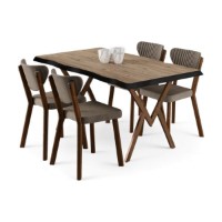Set mobilă pentru bucătărie Hanah Home Akort Atlantic Pine Cappuccino imaginea #2 — magazin online Desire.md