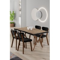 Set mobilă pentru bucătărie Hanah Home Akort Atlantic Pine Black imaginea #1 — magazin online Desire.md