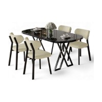 Set mobilă pentru bucătărie Hanah Home Axton Black Marble Cream imaginea #2 — magazin online Desire.md