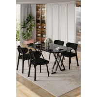 Set mobilă pentru bucătărie Hanah Home Axton Black Marble Black imaginea #1 — magazin online Desire.md