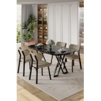 Set mobilă pentru bucătărie Hanah Home Axton Black Marble Cappuccino imaginea #1 — magazin online Desire.md