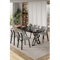 Set mobilă pentru bucătărie Hanah Home Axton Black Marble Grey imaginea #1 — magazin online Desire.md