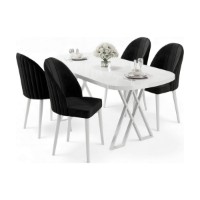 Set mobilă pentru bucătărie Hanah Home Kaye White Black imaginea #2 — magazin online Desire.md