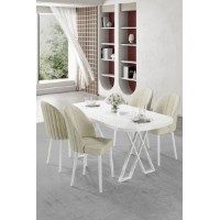 Set mobilă pentru bucătărie Hanah Home Kaye White Cream