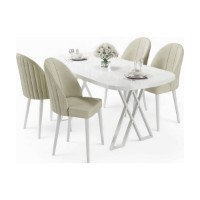 Set mobilă pentru bucătărie Hanah Home Kaye White Cream imaginea #2 — magazin online Desire.md