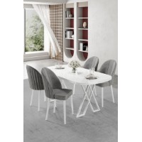 Set mobilă pentru bucătărie Hanah Home Kaye White Grey