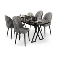 Set mobilă pentru bucătărie Hanah Home Kaye Black Marble Grey imaginea #2 — magazin online Desire.md