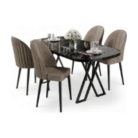 Set mobilă pentru bucătărie Hanah Home Kaye Black Marble Cappuccino imaginea #2 — magazin online Desire.md