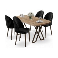 Set mobilă pentru bucătărie Hanah Home Kaye Atlantic Pine Black imaginea #2 — magazin online Desire.md