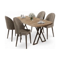 Set mobilă pentru bucătărie Hanah Home Kaye Atlantic Pine Cappuccino imaginea #2 — magazin online Desire.md