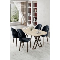 Set mobilă pentru bucătărie Hanah Home Kaye Travertine Anthracite