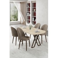 Set mobilă pentru bucătărie Hanah Home Kaye Travertine Cappuccino