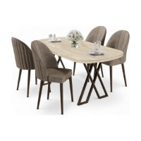 Set mobilă pentru bucătărie Hanah Home Kaye Travertine Cappuccino imaginea #2 — magazin online Desire.md
