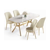 Set mobilă pentru bucătărie Hanah Home Lena White Marble Gold Cream imaginea #2 — magazin online Desire.md