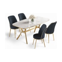 Set mobilă pentru bucătărie Hanah Home Lena White Marble Gold Anthracite imaginea #2 — magazin online Desire.md