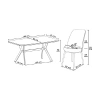 Set mobilă pentru bucătărie Hanah Home Lena White Marble Chrome Anthracite imaginea #3 — magazin online Desire.md