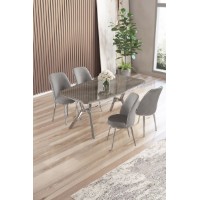 Set mobilă pentru bucătărie Hanah Home Lena Anthracite Chrome Grey