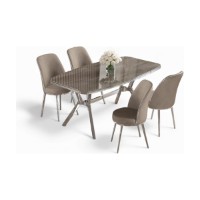 Set mobilă pentru bucătărie Hanah Home Lena Anthracite Chrome Cappuccino imaginea #2 — magazin online Desire.md