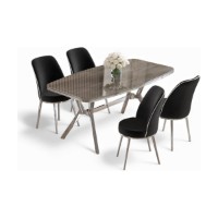Set mobilă pentru bucătărie Hanah Home Lena Anthracite Chrome Black imaginea #2 — magazin online Desire.md