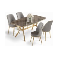 Set mobilă pentru bucătărie Hanah Home Lena Anthracite Gold Grey imaginea #2 — magazin online Desire.md