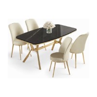 Set mobilă pentru bucătărie Hanah Home Lena Black Marble Gold Cream imaginea #2 — magazin online Desire.md