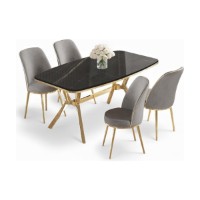 Set mobilă pentru bucătărie Hanah Home Lena Black Marble Gold Grey imaginea #2 — magazin online Desire.md
