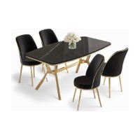 Set mobilă pentru bucătărie Hanah Home Lena Black Marble Gold Black imaginea #2 — magazin online Desire.md