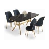 Set mobilă pentru bucătărie Hanah Home Lena Black Marble Gold Anthracite imaginea #2 — magazin online Desire.md
