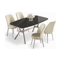 Set mobilă pentru bucătărie Hanah Home Lena Black Marble Chrome Cream imaginea #2 — magazin online Desire.md