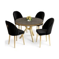 Set mobilă pentru bucătărie Hanah Home Mos Anthracite Gold Black imaginea #2 — magazin online Desire.md