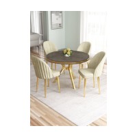 Set mobilă pentru bucătărie Hanah Home Mos Anthracite Gold Cream