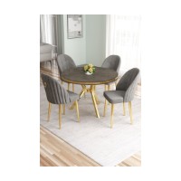 Set mobilă pentru bucătărie Hanah Home Mos Anthracite Gold Grey
