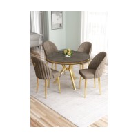 Set mobilă pentru bucătărie Hanah Home Mos Anthracite Gold Cappuccino