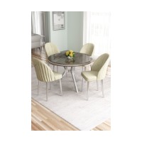 Set mobilă pentru bucătărie Hanah Home Mos Anthracite Chrome Cream