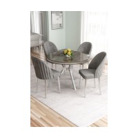 Set mobilă pentru bucătărie Hanah Home Mos Anthracite Chrome Grey
