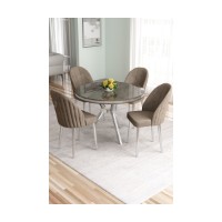 Set mobilă pentru bucătărie Hanah Home Mos Anthracite Chrome Cappuccino