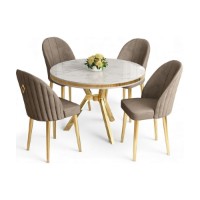 Set mobilă pentru bucătărie Hanah Home Mos White Marble Gold Cappuccino imaginea #2 — magazin online Desire.md