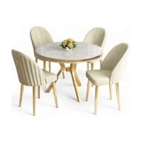 Set mobilă pentru bucătărie Hanah Home Mos White Marble Gold Cream imaginea #2 — magazin online Desire.md
