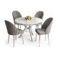 Set mobilă pentru bucătărie Hanah Home Mos White Marble Chrome Grey imaginea #2 — magazin online Desire.md
