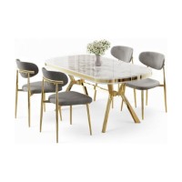 Set mobilă pentru bucătărie Hanah Home Olya White Marble Gold Grey imaginea #2 — magazin online Desire.md