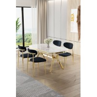 Set mobilă pentru bucătărie Hanah Home Olya White Marble Gold Anthracite