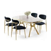 Set mobilă pentru bucătărie Hanah Home Olya White Marble Gold Anthracite imaginea #2 — magazin online Desire.md