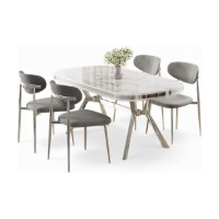 Set mobilă pentru bucătărie Hanah Home Olya White Marble Chrome Grey imaginea #2 — magazin online Desire.md