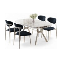 Set mobilă pentru bucătărie Hanah Home Olya White Marble Chrome Anthracite imaginea #2 — magazin online Desire.md