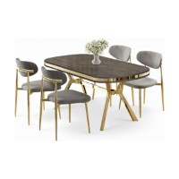 Set mobilă pentru bucătărie Hanah Home Olya Anthracite Gold Grey imaginea #2 — magazin online Desire.md