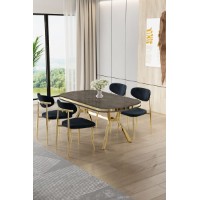 Set mobilă pentru bucătărie Hanah Home Olya Anthracite Gold