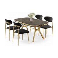 Set mobilă pentru bucătărie Hanah Home Olya Anthracite Gold Black imaginea #2 — magazin online Desire.md