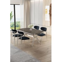 Set mobilă pentru bucătărie Hanah Home Olya Anthracite Chrome