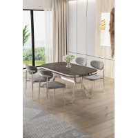 Set mobilă pentru bucătărie Hanah Home Olya Anthracite Chrome Grey