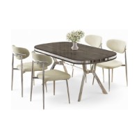 Set mobilă pentru bucătărie Hanah Home Olya Anthracite Chrome Cream imaginea #2 — magazin online Desire.md